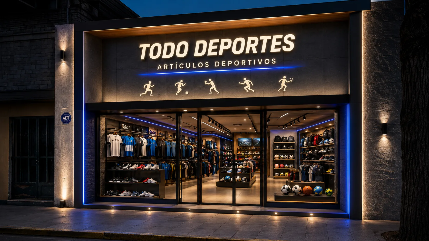 Tienda deportiva con nueva iluminación e instalación eléctrica